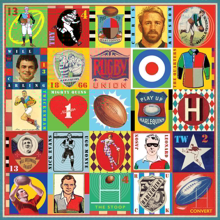Harlequins Pop Art Rugby Print