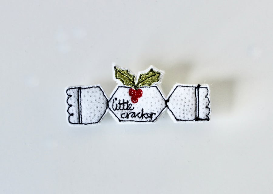 'Little Cracker' - Handmade Christmas Brooch