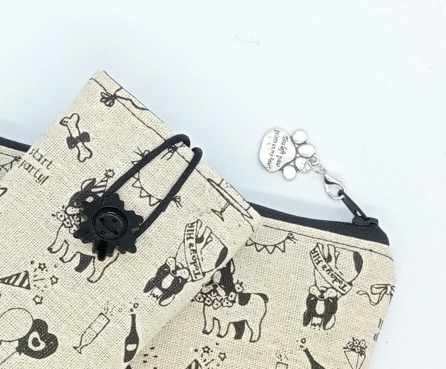Boston Terrier Cosmetic Bag and Glasses Case set 380H