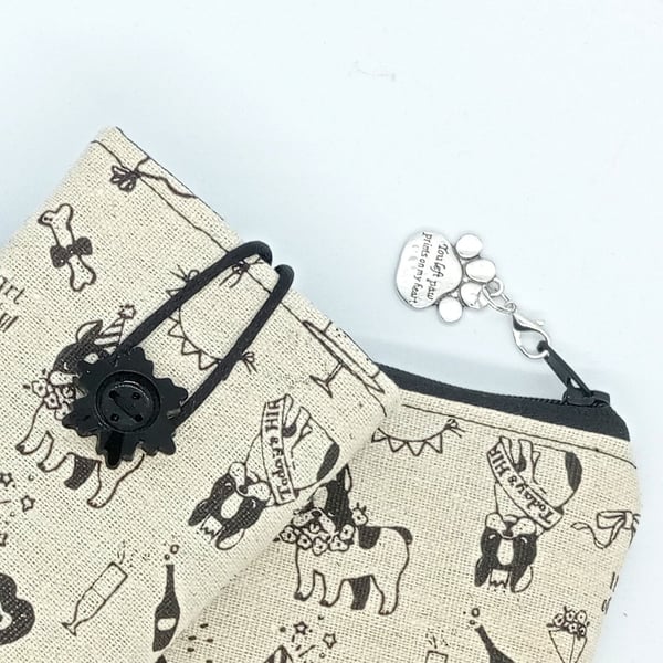 Boston Terrier Cosmetic Bag and Glasses Case set 380H