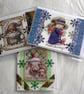 Set of 3 (Three) Beautiful Hand-Crafted Christmas Decoupage Greeting Cards (g)