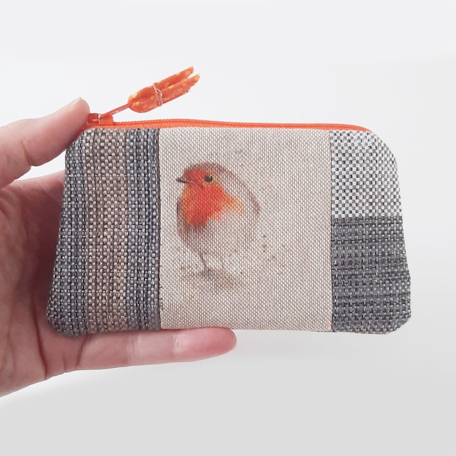 Robin Coin and Card purse, Small pocket sized purse - Free P&P