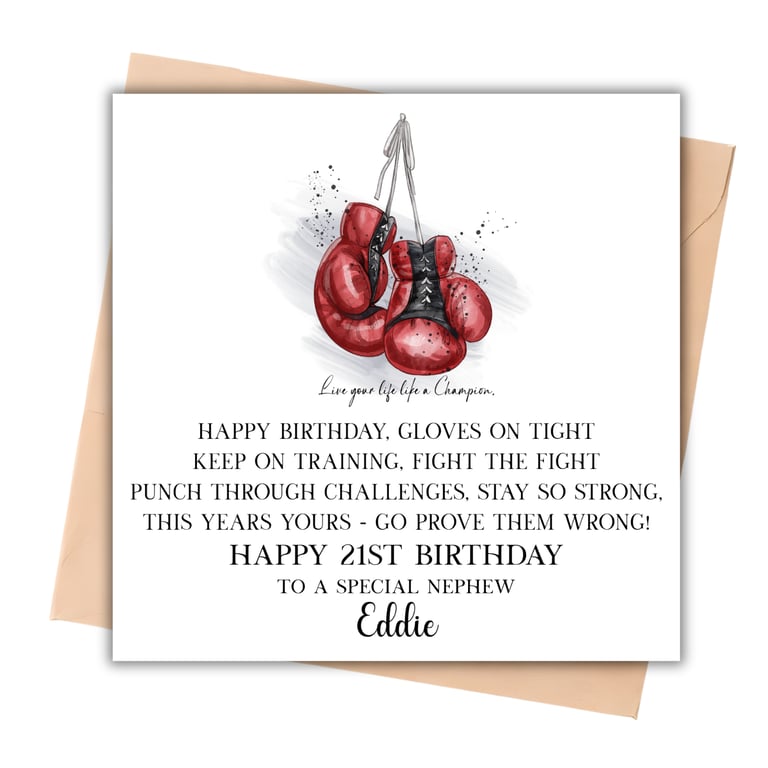 Boxing Poem Theme Happy Birthday Card