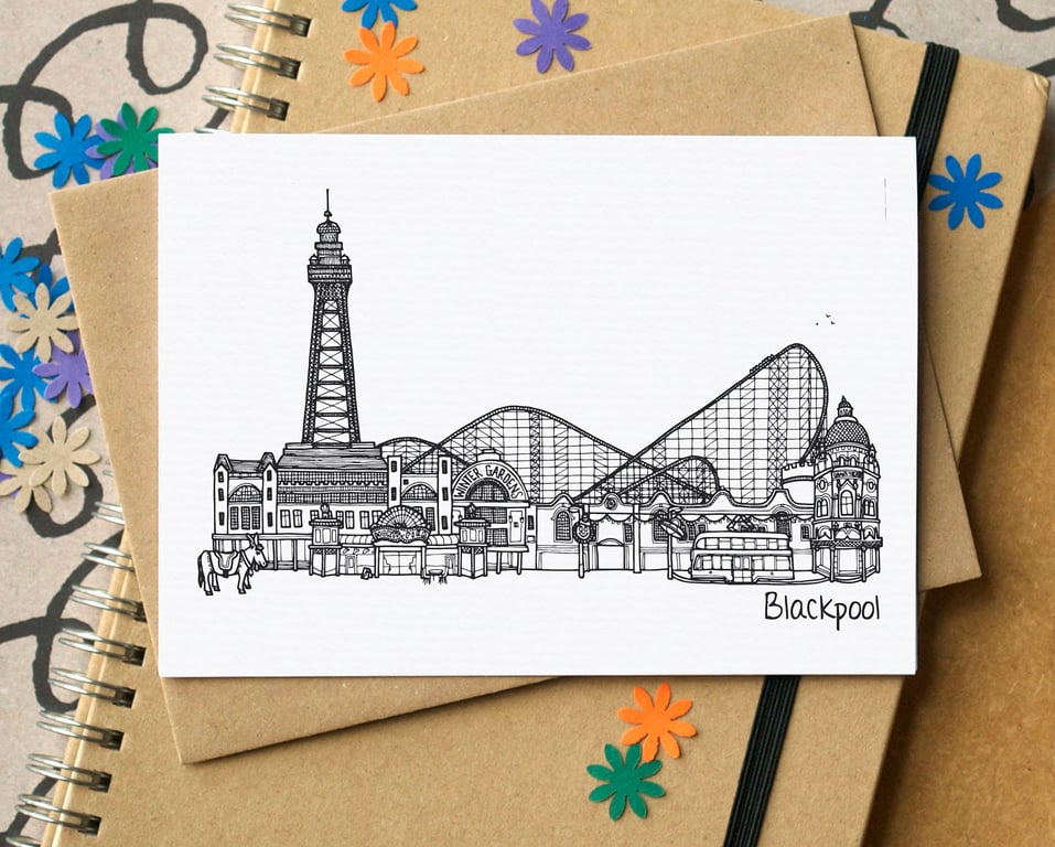 Blackpool Skyline Greetings Card
