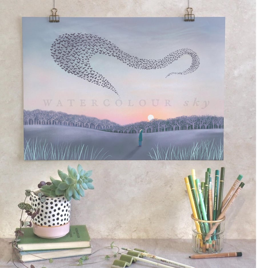 Image of Nature Art Print - Winter Murmuration