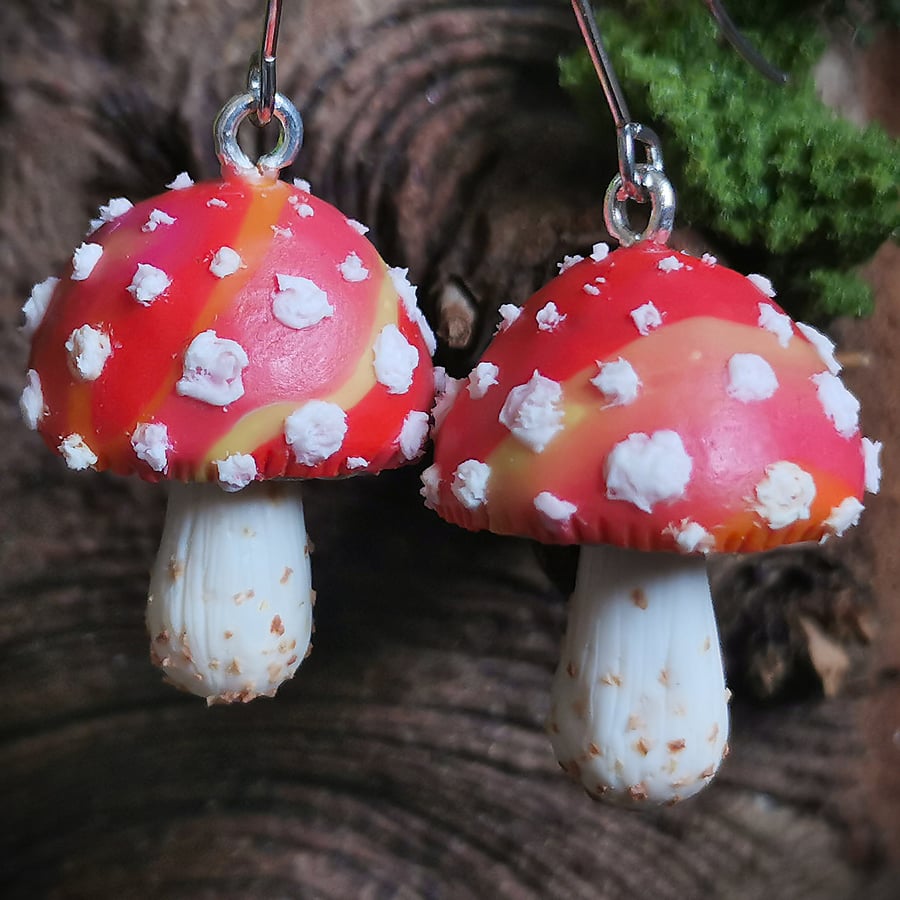 Sunset Mushroom Earrings