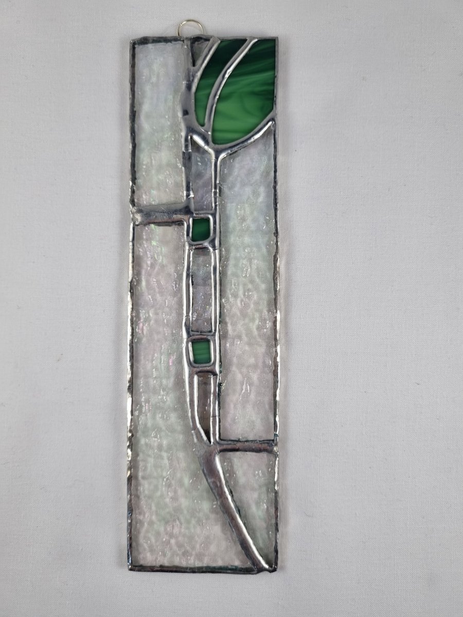 537 Stained Glass Macintosh Inspired Tulip - handmade hanging decoration.