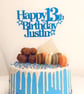 Happy Birthday Cake Topper, Custom Name and Age Cake Topper, 13th Cake Topper