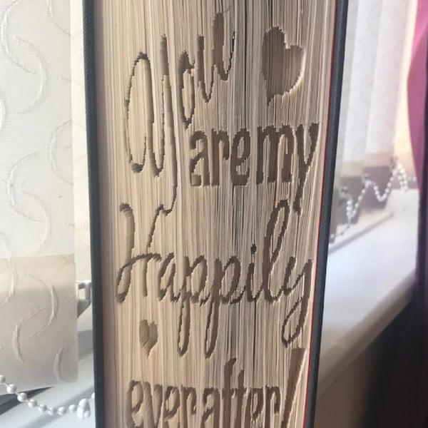 You are my Happily ever after CUT & FOLD Book Folding Pattern - EMAILED PDF PATT