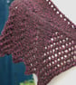 Natural black Shetland wool & cerise cotton lace edged scarf shawl - design S122 - Image 6