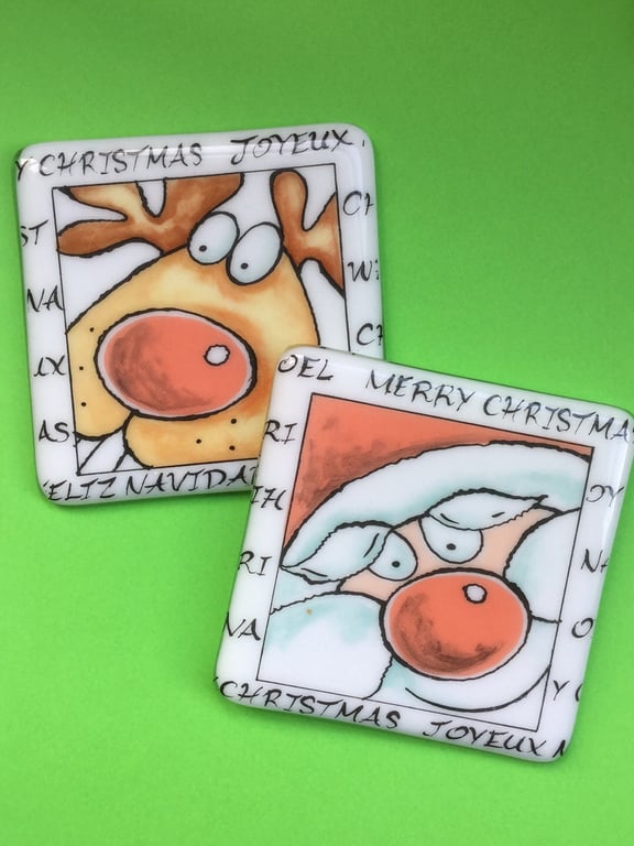Pair of Christmas Coasters 