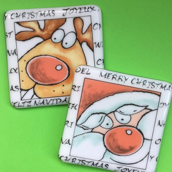Pair of Christmas Coasters 