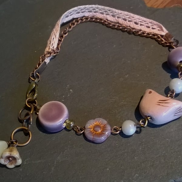 Vintage-inspired bird bracelet