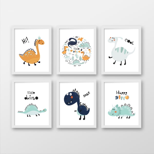 Dinosaurs nursery prints, dinosaurs wall decor, dinosaurs kids room wall prints