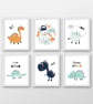 Dinosaurs nursery prints, dinosaurs wall decor, dinosaurs kids room wall prints - Image 1
