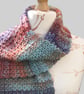 Colourful Variegated Crocheted Scarf