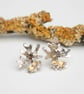 Sterling silver lichen earrings , nature inspired earrings, unique stud earrings - Image 1