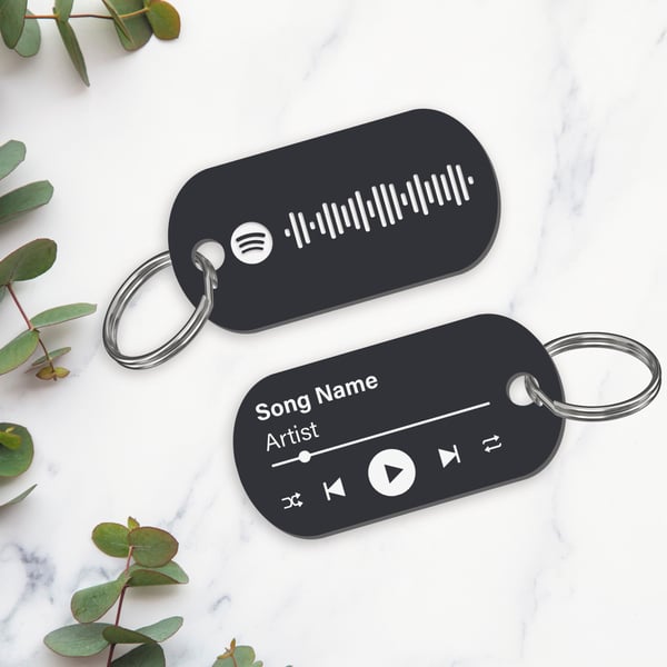 Spotify Scan & Play Bar Keyring - Personalised Song Acrylic Keyring Music Gift 