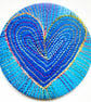 Large Heart Pocket Mirror Handbag Accessories Colourful Free Machine Embroidery - Image 1