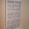 shabby chic house rules plaque sign