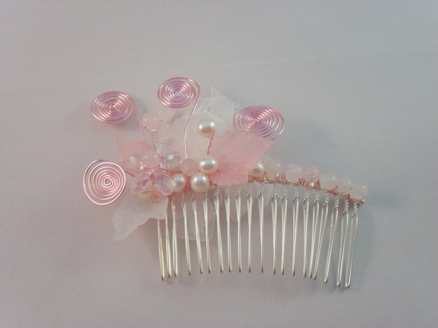 SALE Crystal Flower Hair Comb HC031