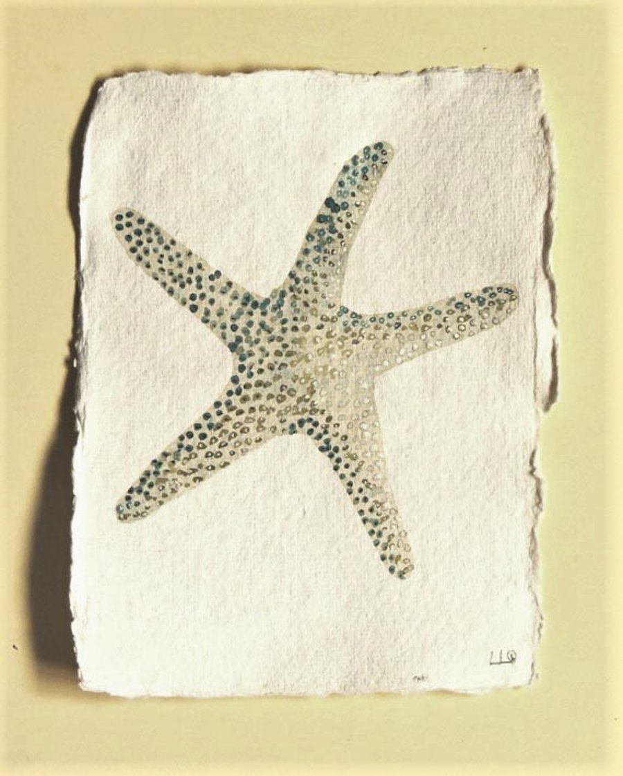 Starfish original watercolour illustration painting seaside style