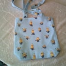 Fabric Shoulder with Minions on Pale Blue