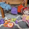 Crochet Doll with extra clothes and shoes for dressing up
