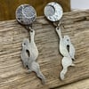 Hare and Moon Earrings (Stud tops)
