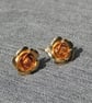 Pretty Gold coloured Rose design earrings. Great present. Metal. - Image 4