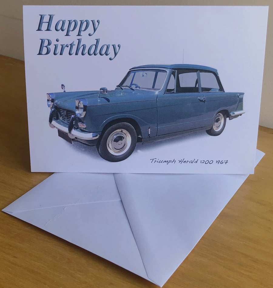 Triumph Herald 1200 1967 - Birthday, Anniversary, Retirement or Plain Card