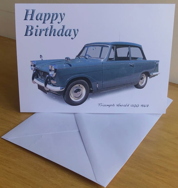 Triumph Herald 1200 1967 - Birthday, Anniversary, Retirement or Plain Card