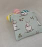Fabric Coin Purse, Money Pouch, Zipped Purse, Purse, Card Holder, Bunny - Image 1