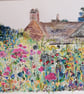House and Garden Landscape Original Watercolour Painting - Image 4