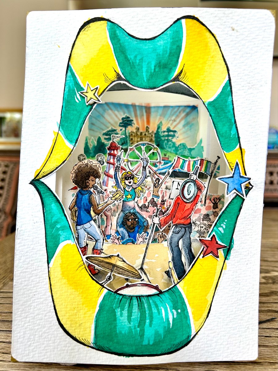 Splendour Music Festival - Large Original handmade 3D illustrated tunnel book