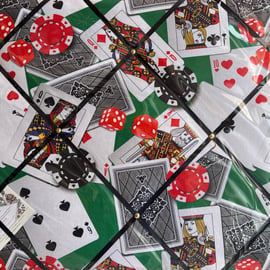 Handmade Bespoke Memo Notice Board Casino Gambling Poker Chips Fabric