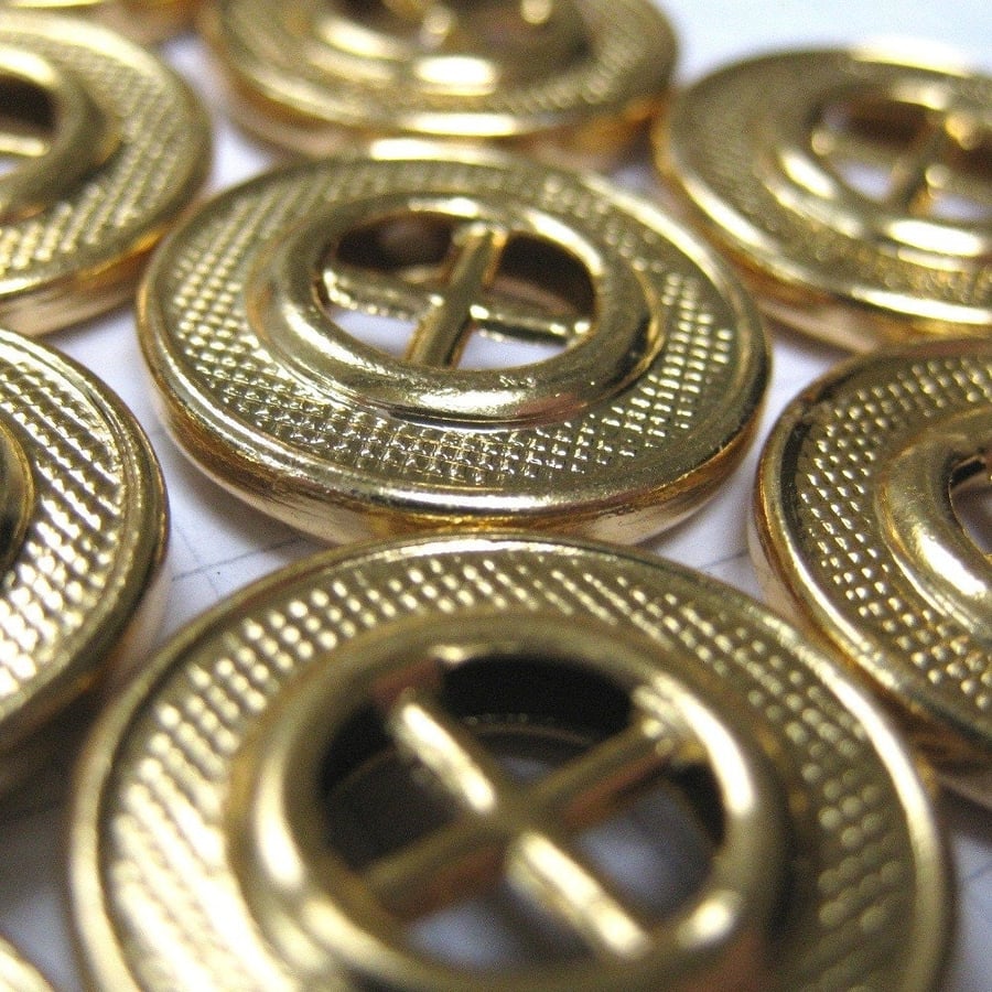 10 Gold Wheel Buttons