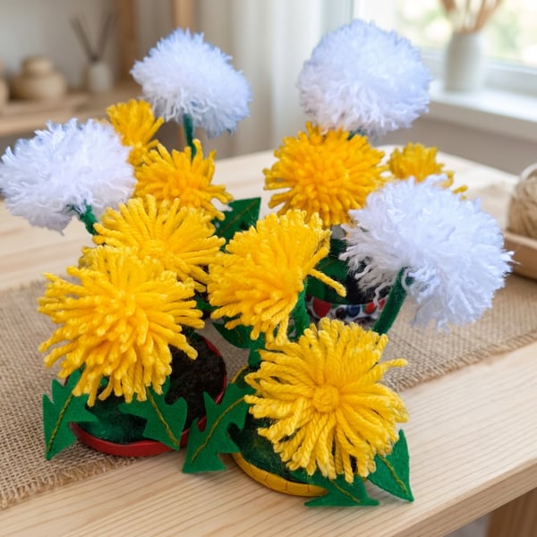 Handmade Yarn Dandelion Ornament - House Decoration Gift (Free Postage)