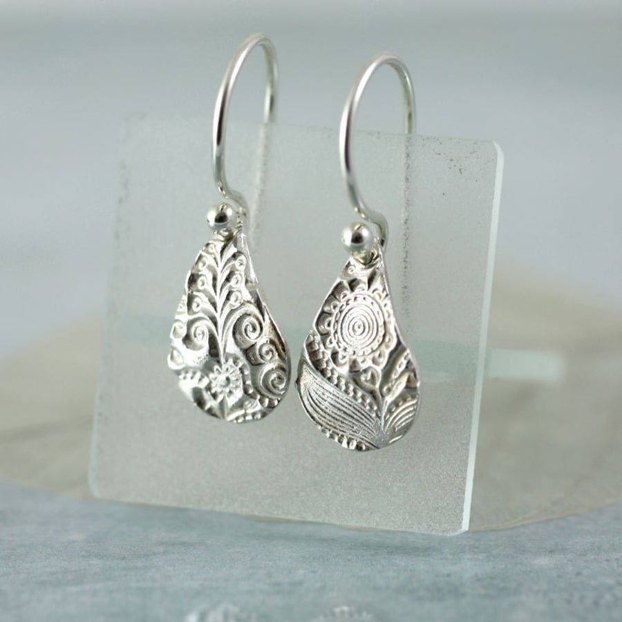 Fine Silver Earrings Drops Dangles Mothers Day Flower Earrings Gift 