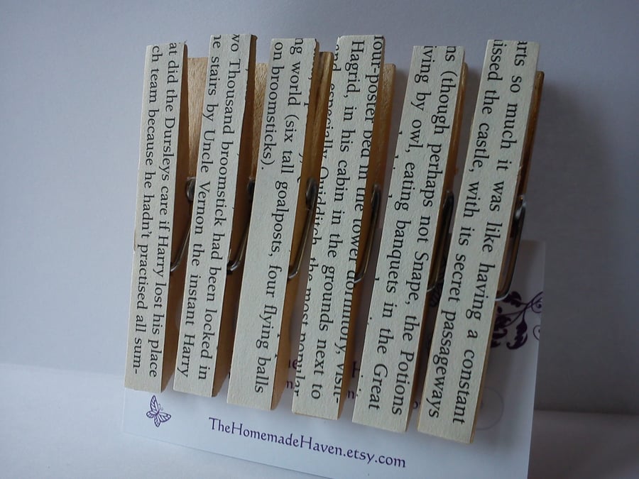 Upcycled Harry Potter Literary Magnetic Pegs fridge magnets peg