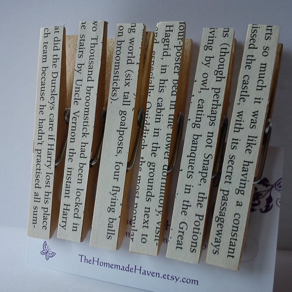 Upcycled Harry Potter Literary Magnetic Pegs fridge magnets peg