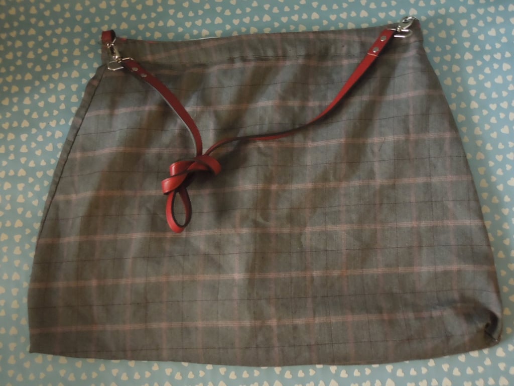 Grey and Pink Check Skirt Bag 