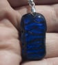 Rectangular Blue and Black Dichroic Glass Pendant - 1185 - Image 5