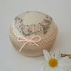 Pincusion, hand embroidered unique pin cushion, heirloom sewing gift