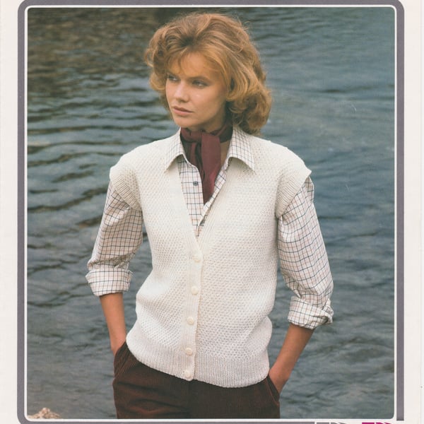 Vintage Knitting Pattern 1801: Richard Poppleton, Sleeveless Cardigan