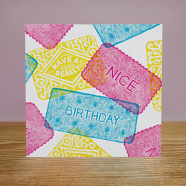 Biscuit birthday card – Blank inside, FSC certified, 148x148mm