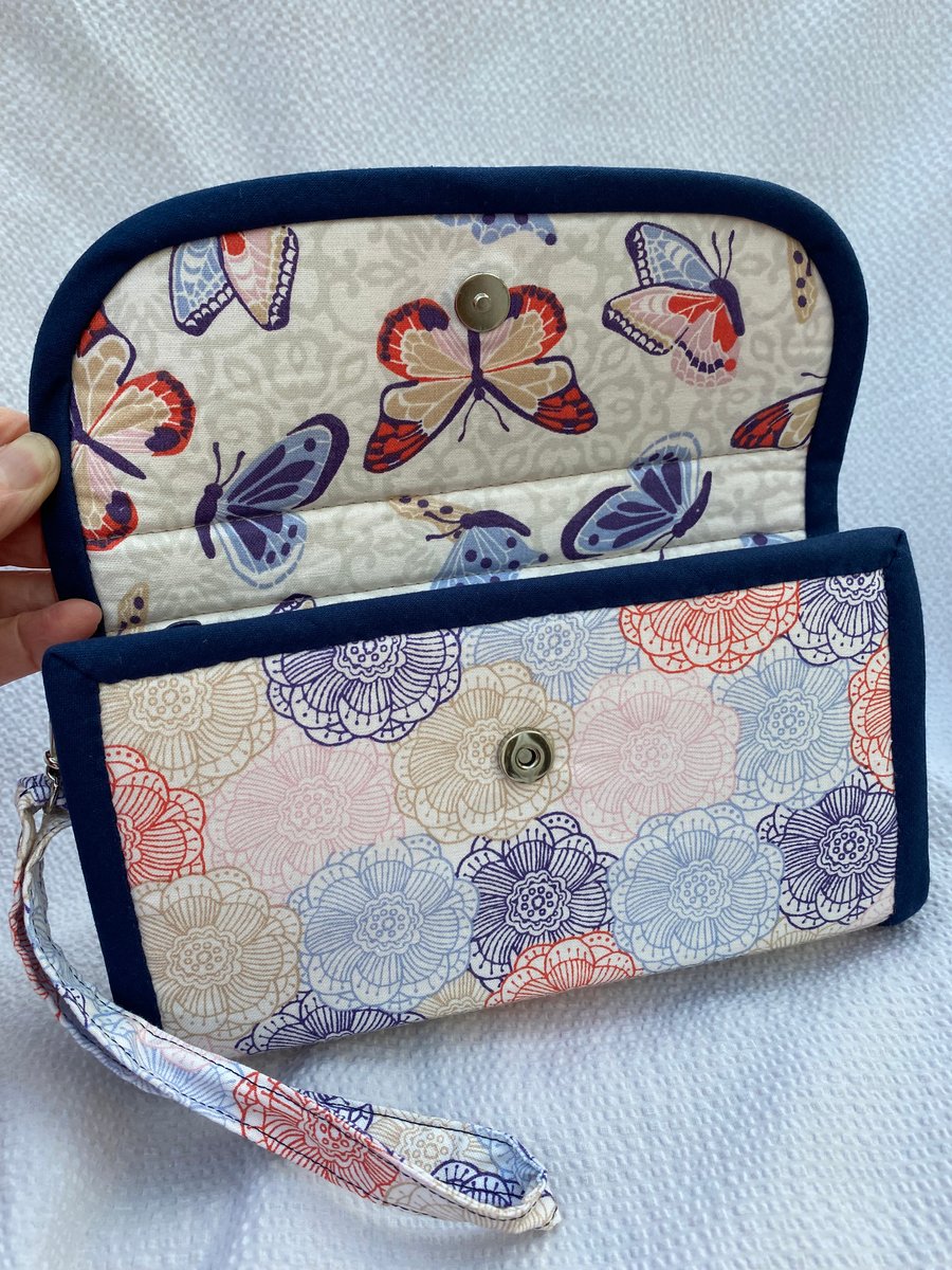 Butterflies and Chrysanthemums  Clutch Purse for All Occasions. Pretty Useful.
