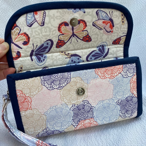 Butterflies and Chrysanthemums  Clutch Purse for All Occasions. Pretty Useful.