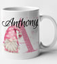 Personalised MALE Pink Gonk initial and name Mug - personalised Valentines Mug - Image 2
