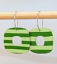 Green striped reversible pink earrings  - Image 4